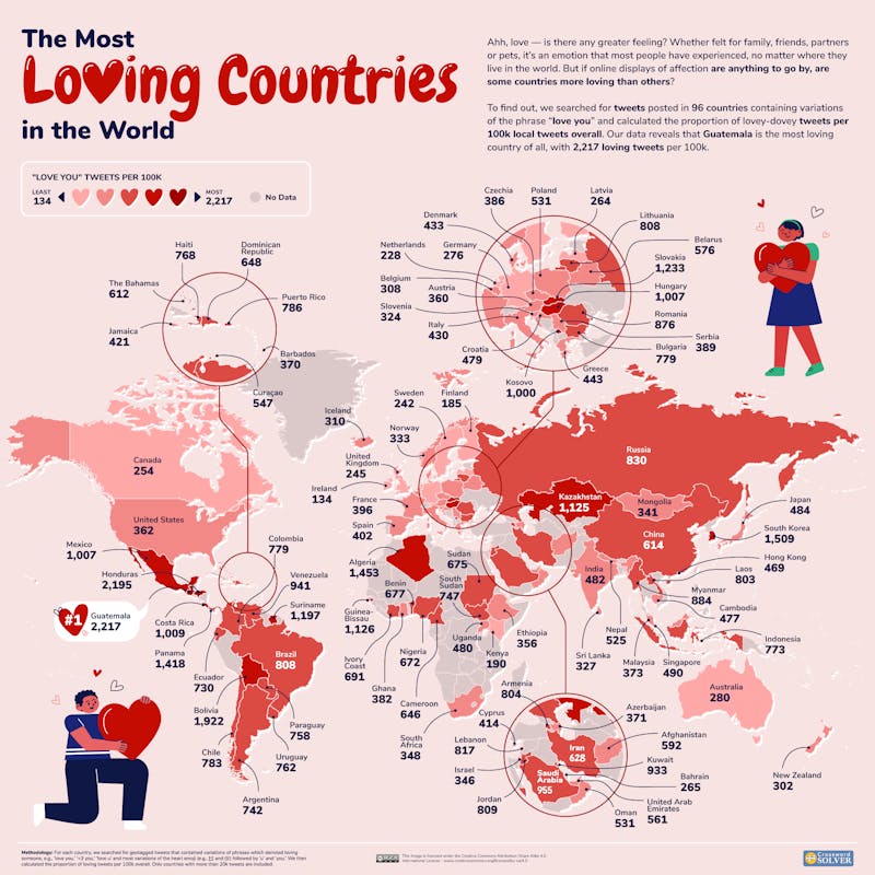 Words of Endearment World Map Countries